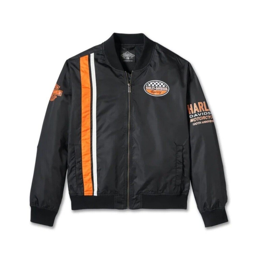 Harley-Davidson Mens 2XL 120th Anniversary Casual Moto Jacket - Black 97555-23VM
